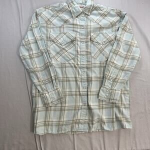 Levi's Women's Size Pearl Snap Button Long Sleeve Shirt Plaid Western Sz Small